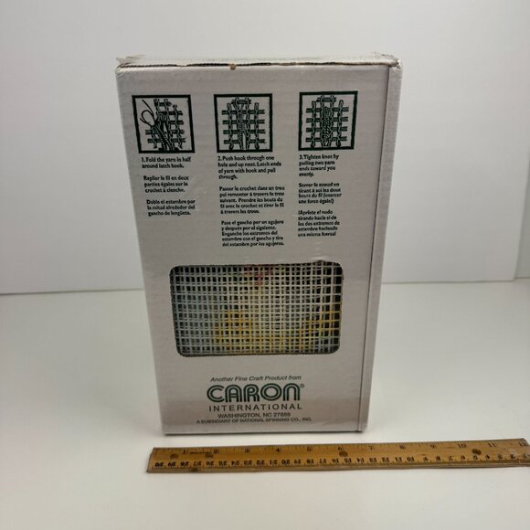 Sealed Vtg White Carousel Horse Latch Hook Kit Natura Caron 12 in x 12 in READ - Picture 7 of 14